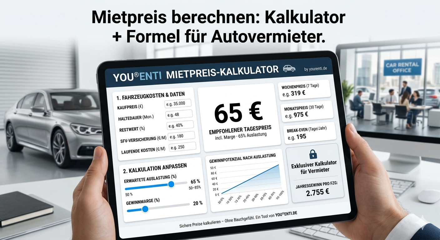 Mietpreis berechnen: Kalkulator und Formel für Autovermieter