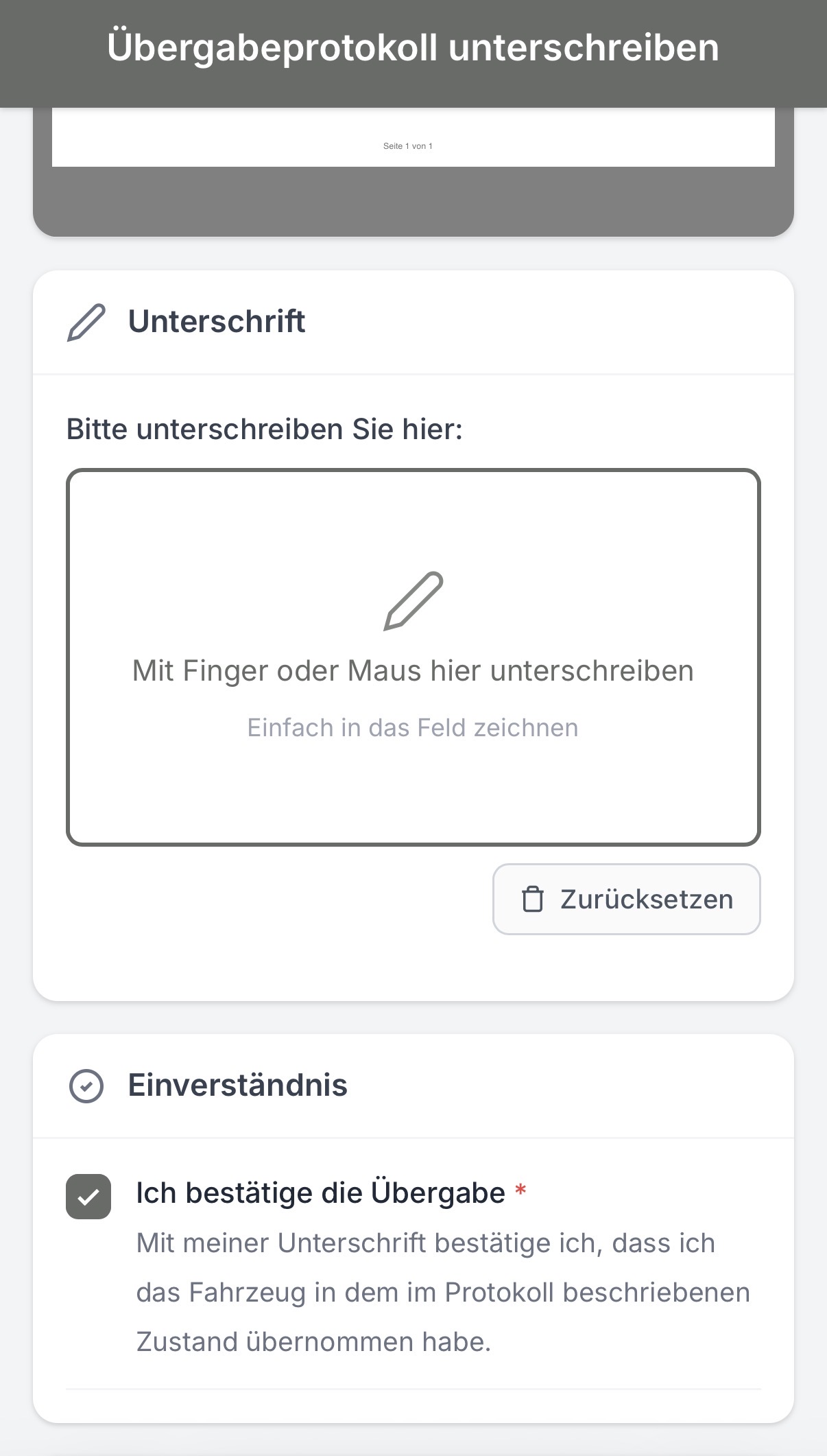 Digitale Vertragsunterschrift